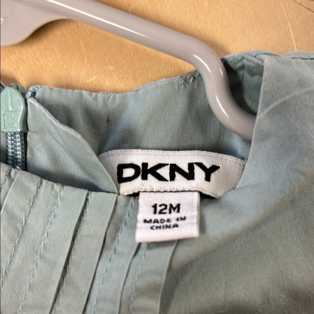 DKNY Kids Green Dress with Floral Embroidery Size 12M - Picture 2 of 10